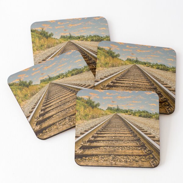 Item preview, Straight Railroad Tracks at Dusk designed and sold by dbvirago.