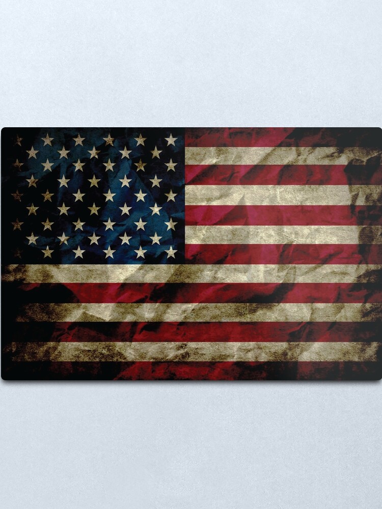 Alternate view of American Vintage Distressed Flag US Flag Metal Print