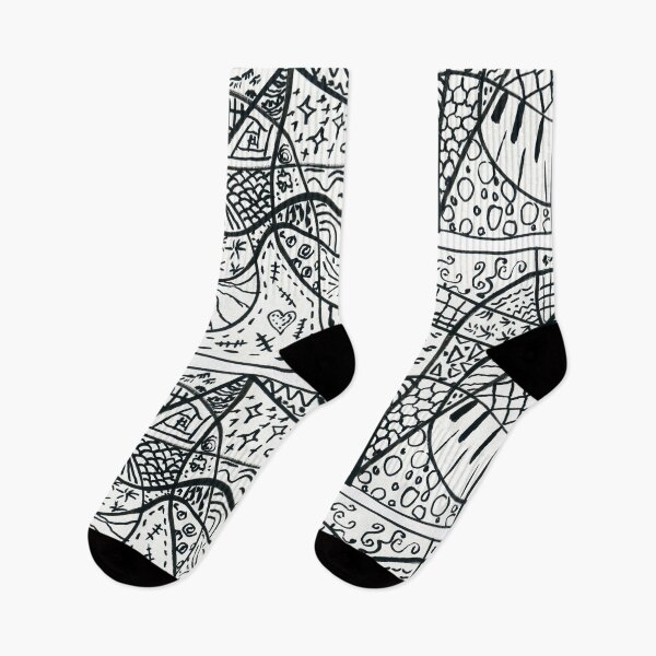 Item preview, Black and white doodle pattern designed and sold by Melindrea.