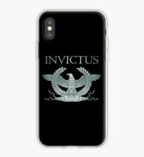 Roman Invictus Eagle, Silber auf Schwarz iPhone-Hülle & Cover