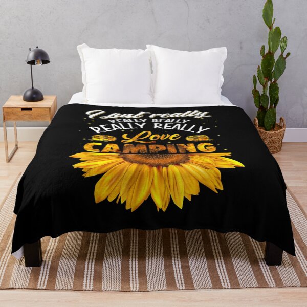 Item preview, I Just Really Really Love Camping Sunflower funny Gift For Parents Boys Women Kids Him Her Family designed and sold by videogames86.