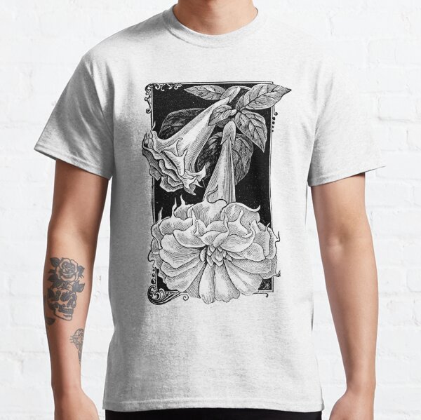 Antique engraving of Brugmansia, Angel Trumpets Classic T-Shirt