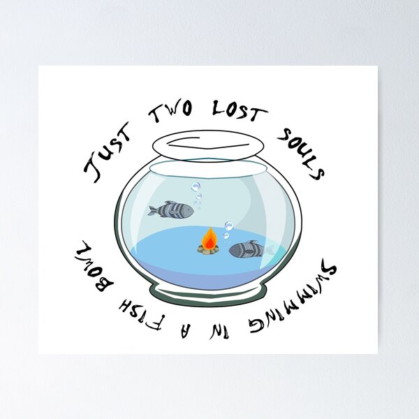 Item preview, two lost souls swimming in a fish bowl designed and sold by fruitpetunia.