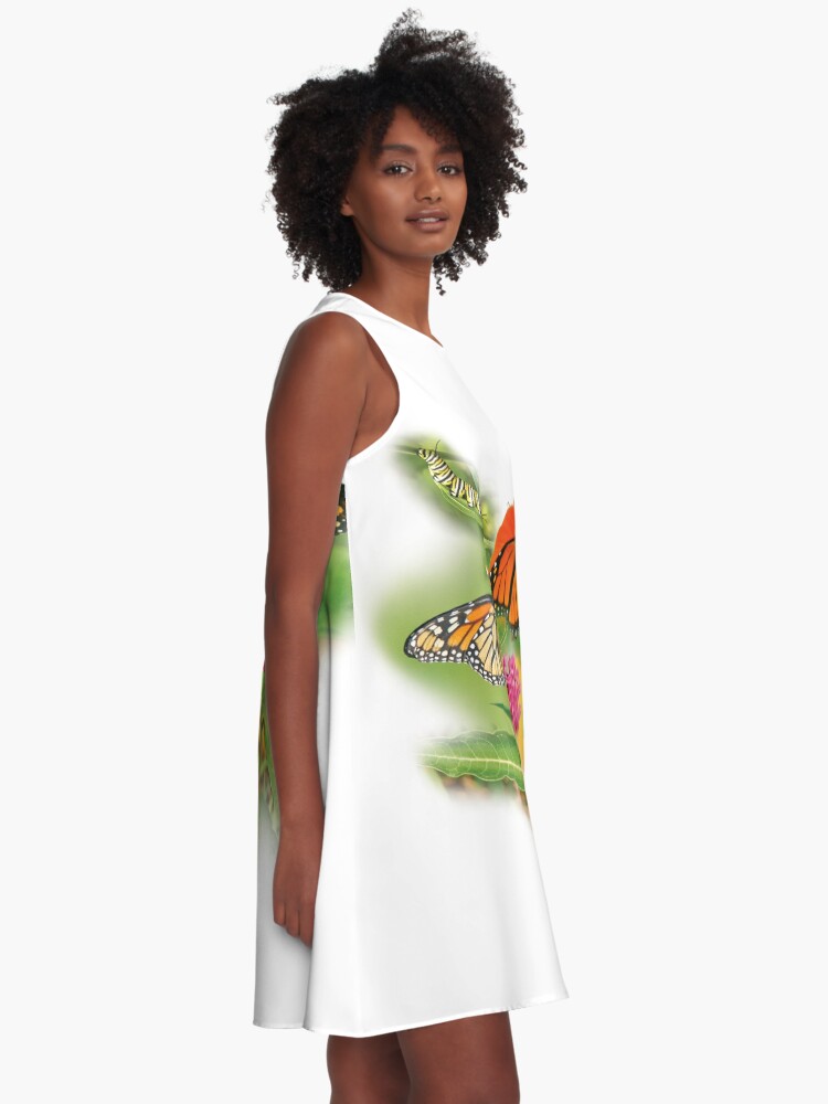 Alternate view of Monarch Life Cycle A-Line Dress