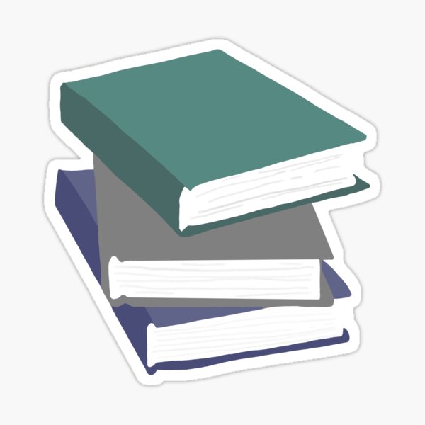 Stack of books with green Sticker
