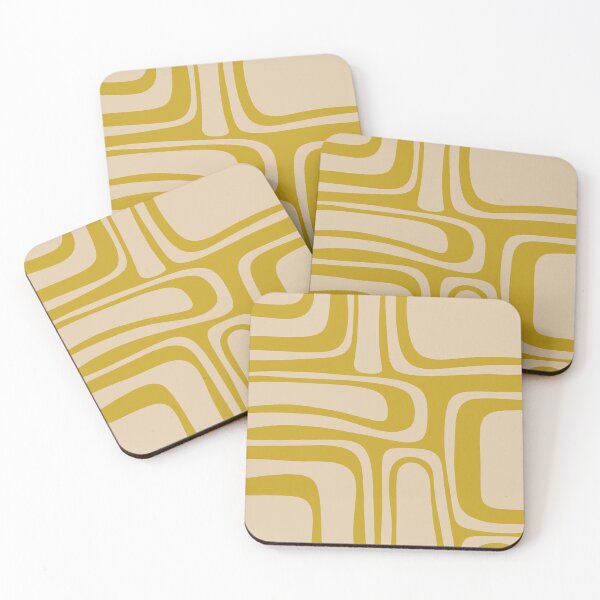Item preview, Palm Springs Retro Midcentury Modern Abstract Pattern in Mid Mod Beige and Mustard designed and sold by kierkegaard.
