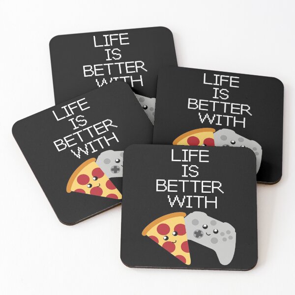 Item preview, Life is better with pizza and gaming designed and sold by felinefeelings.