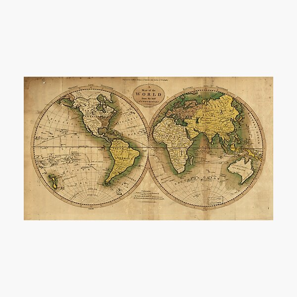 Item preview, Vintage Map of The World (1795) 2 designed and sold by BravuraMedia.