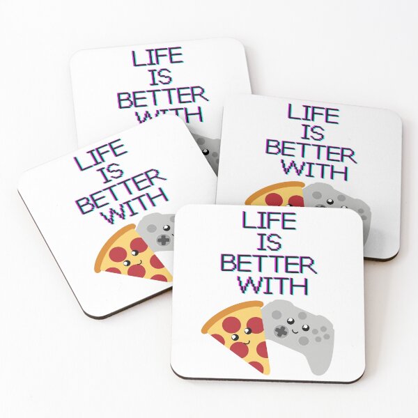 Item preview, Life is better with pizza and gaming designed and sold by felinefeelings.