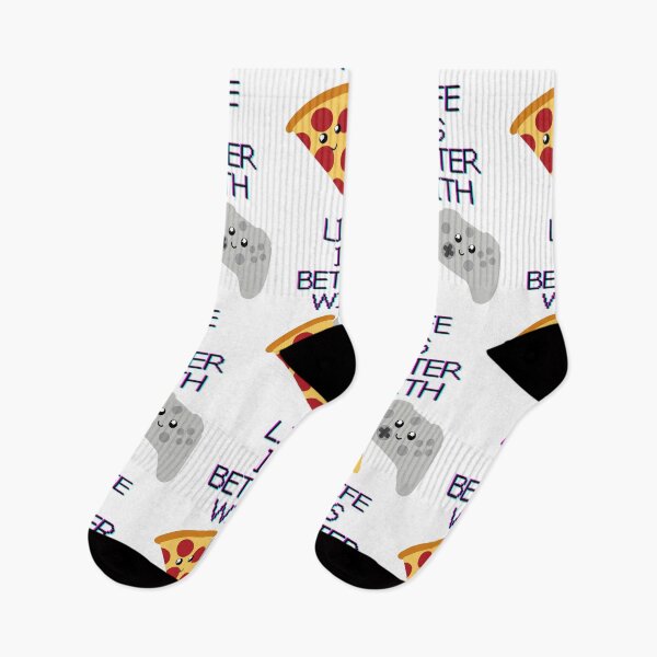 Item preview, Life is better with pizza and gaming designed and sold by felinefeelings.