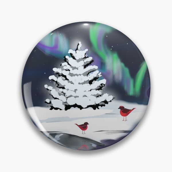 Item preview, Northern Lights Mug, Red Robin Mug, Winter Wonderland Coffee Mug designed and sold by KatjaRedbubble.