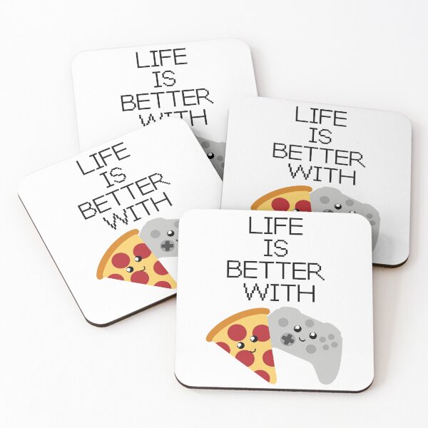 Item preview, Life is better with pizza and gaming designed and sold by felinefeelings.