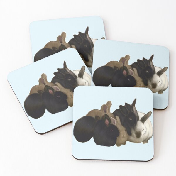 Item preview, Bunny rabbit cuddles - cute bunny rabbits piling on for a big group hug designed and sold by Artonmytee.
