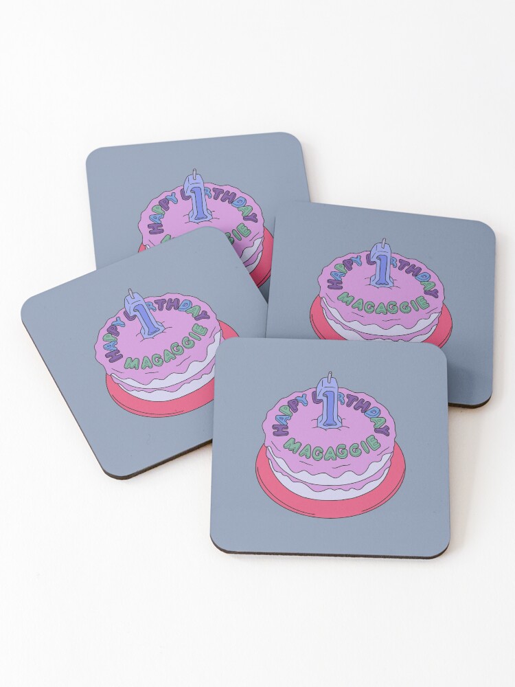 Dessous De Verre Lot De 4 Gateau D Anniversaire Simpsons Magaggie Par Thebcarts Redbubble