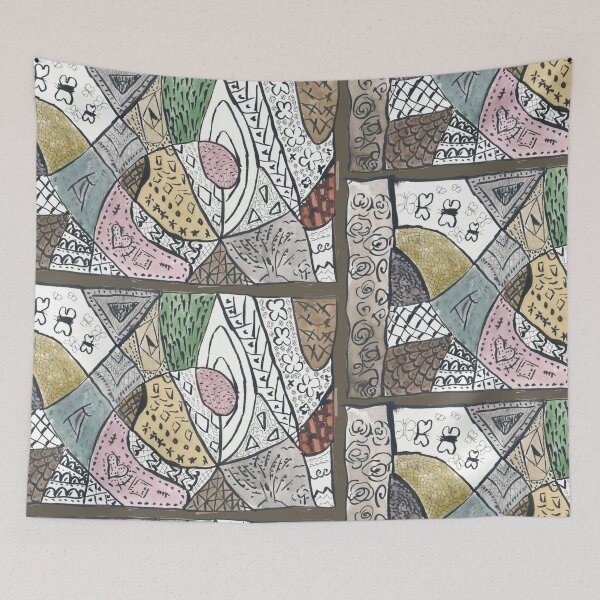 Item preview, Jewel toned doodle patterns designed and sold by Melindrea.