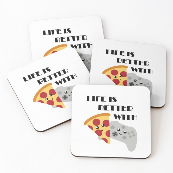 Item preview, Life is better with pizza and gaming designed and sold by felinefeelings.