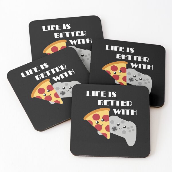 Item preview, Life is better with pizza and gaming designed and sold by felinefeelings.