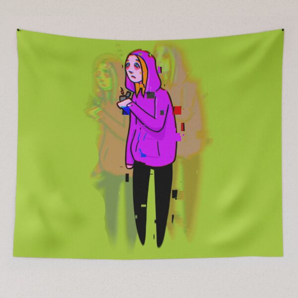Item preview, glitch neon girl with lighter designed and sold by doomdelion.
