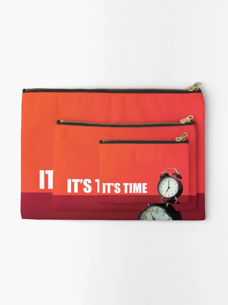 Thumbnail 2 of 4, Zipper Pouch, It's Time Print designed and sold by RocketshSD.