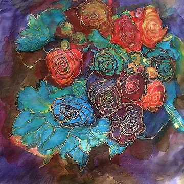 Artwork thumbnail, Silk Roses 2 by Marzena Salwowska