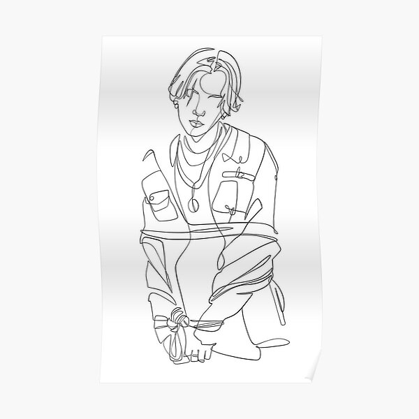 Bts Line Art Posters | Redbubble