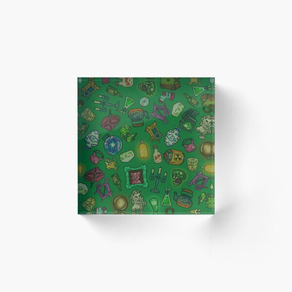 Green objects of life Acrylic Block