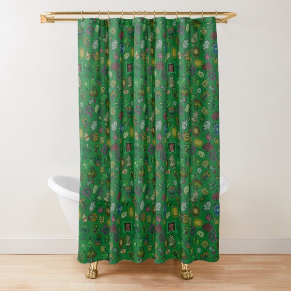 Green objects of life Shower Curtain