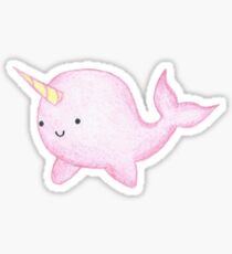 Cute Pink Narwhal Sticker
