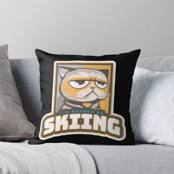 Item preview, I'd Rather Be Skiing Cat  designed and sold by BlueSkyEV.