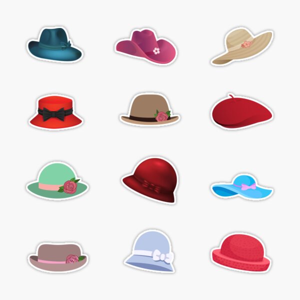 Baseball Cap Sticker Pack, Colorful Baseball Cap Collection- 8