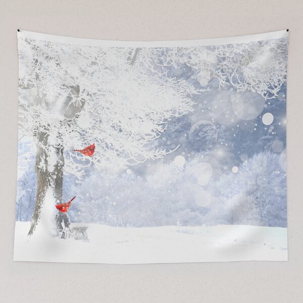 Item preview, Winter Snowy Trees & Cardinal Red Birds designed and sold by countrymouse.