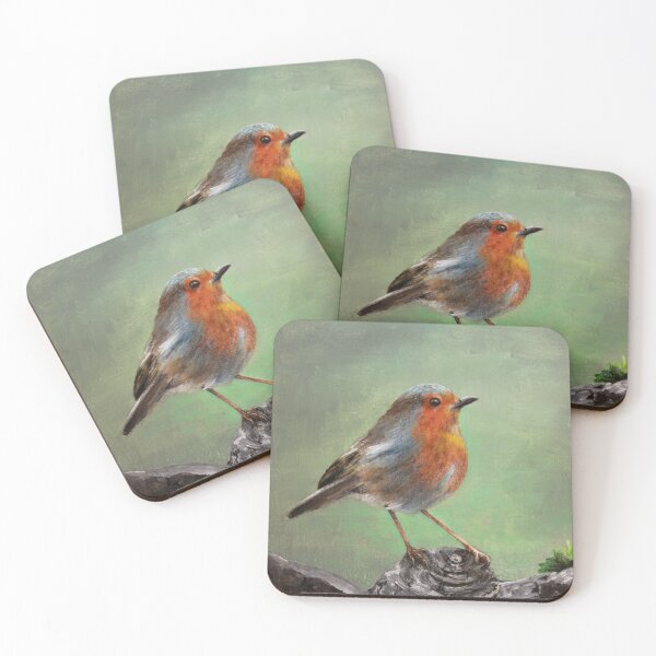 Item preview, European Robin - Acrylic on Canvas designed and sold by Pansymade.