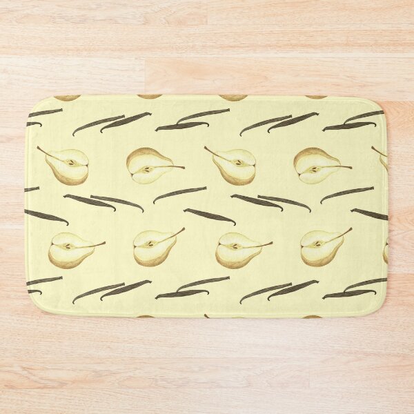 Item preview, Pears and vanilla pods on light yellow designed and sold by Flowersforbear.
