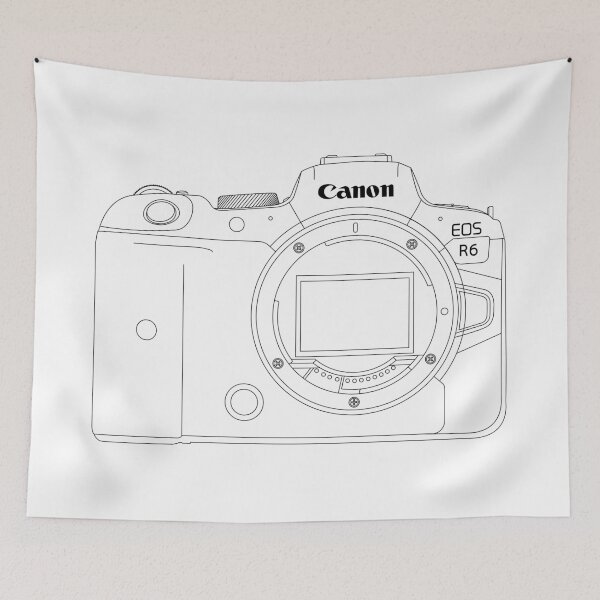 Item preview, Canon Eos R6 Body Line Art Black designed and sold by boiiii.