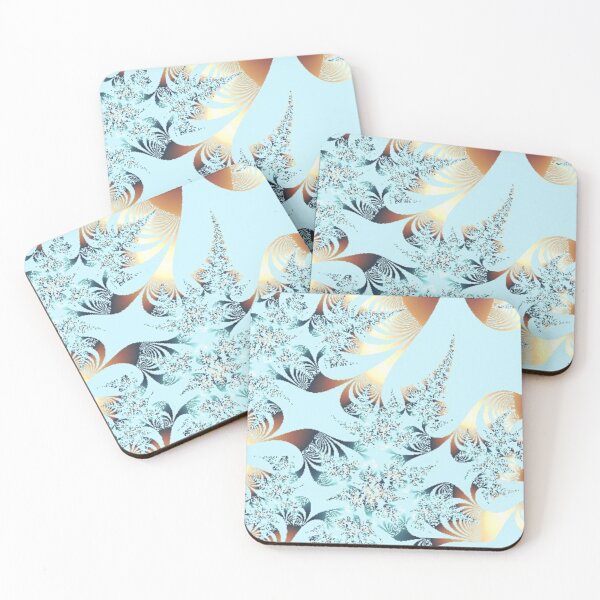Item preview, Gold Highlights | Pretty Ice Blue Fractal | Classy Fractal Art designed and sold by JillyJ05.