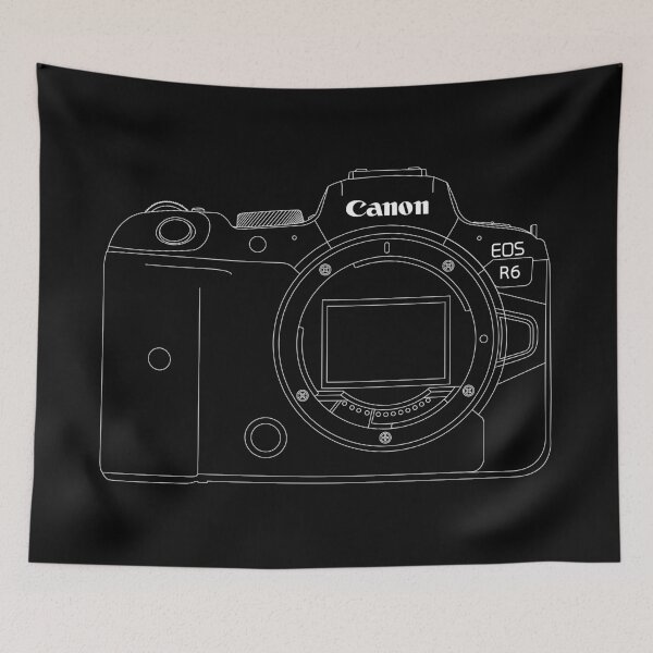 Item preview, Canon Eos R6 Body Line Art White designed and sold by boiiii.