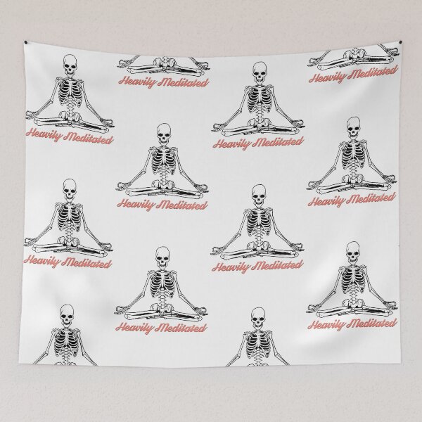 Item preview, Heavily Meditated - Funny Yoga Skeleton designed and sold by angus77ok.