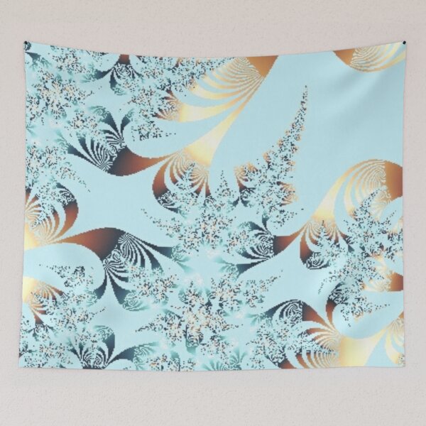 Item preview, Gold Highlights | Pretty Ice Blue Fractal | Classy Fractal Art designed and sold by JillyJ05.