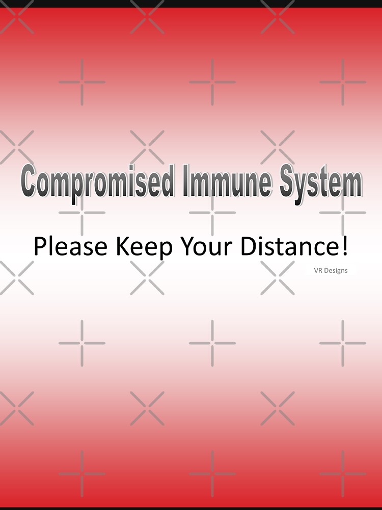 Text-Compromised Immune System in Red, Pink, Peach and White by Veee8