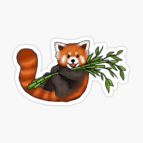 Item preview, Red Panda holding bamboo designed and sold by tangy-stickers.