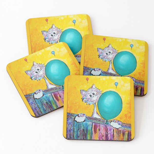 Item preview, Birthday Balloons, Kitty Cats by Nat designed and sold by KittyCatsbyNat.