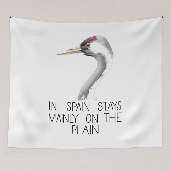 Item preview, The Crane in Spain Stays Mainly On the Plain (Common Crane) designed and sold by LauraWolfArtist.