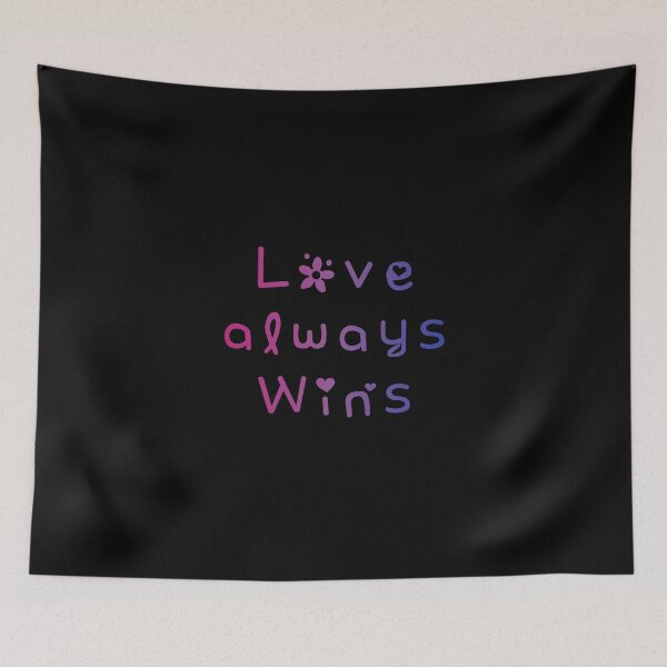 Item preview, Love Always Wins Bisexual Flag Hippie Text 3 designed and sold by everything4eva.