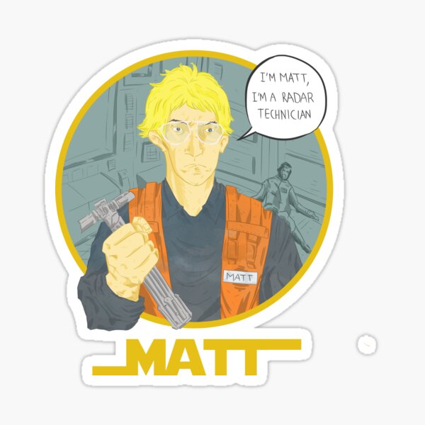Vista previa del artículo con la obra «Matt The Radar Technician», diseñado y vendido por artbybred.