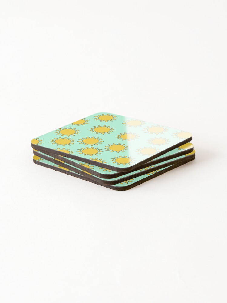 Thumbnail 4 of 5, Coasters (Set of 4), Sun Pattern Icon Design designed and sold by tearedpages.