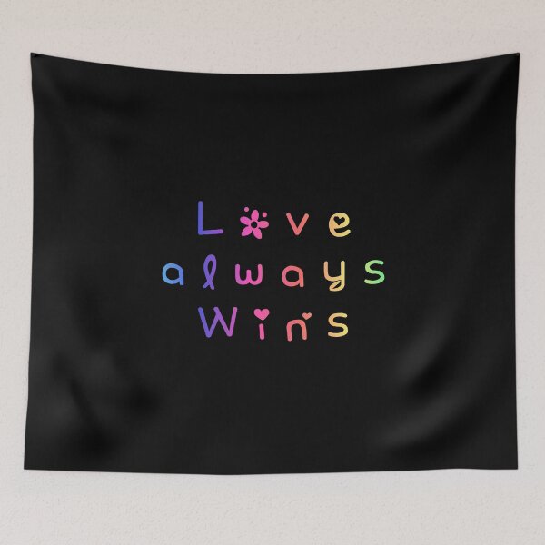 Item preview, Love Always Wins Rainbow Flag Hippie Text designed and sold by everything4eva.