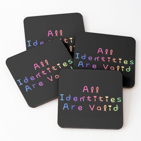 Item preview, All Identities Are Valid Rainbow Flag Hippie Text designed and sold by everything4eva.