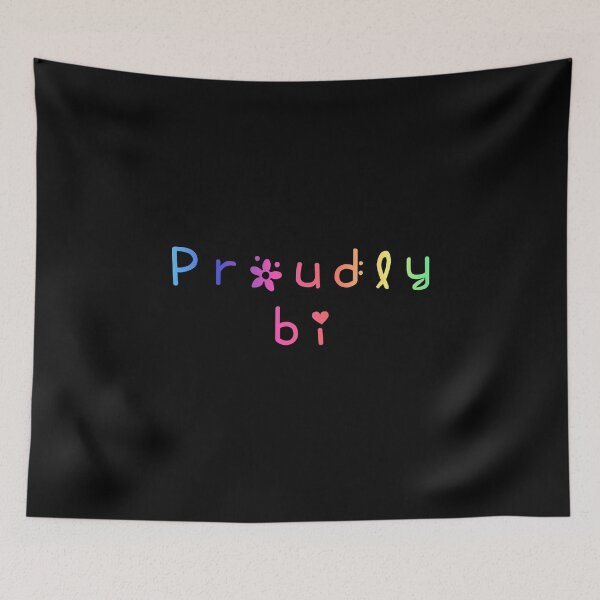 Item preview, Proudly Bi Rainbow Flag Hippie Text designed and sold by everything4eva.