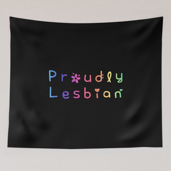 Item preview, Proudly Lesbian Rainbow Flag Hippie Text designed and sold by everything4eva.