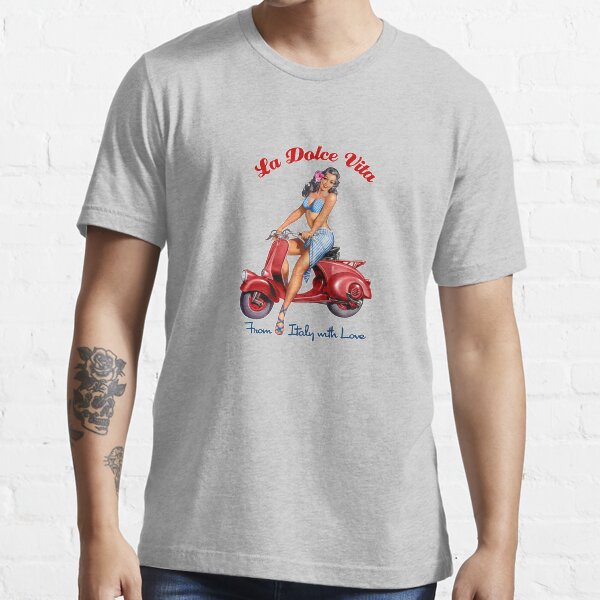 Vintage Vespa Girl - La Dolce Vita Essential T-Shirt